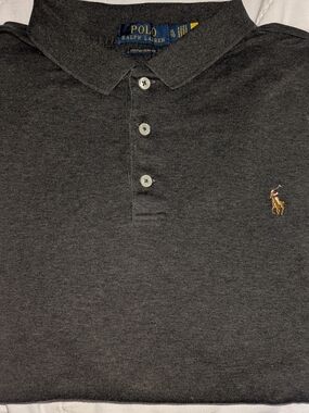 Polo by Ralph Lauren Charcoal Short-Sleeve Polo with Embroidered Pony